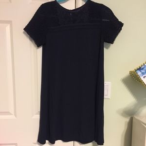 Loft Navy Dress With Lace Top